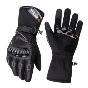 1-Pair MOTOLSG Motorcycle Riding Waterproof Winter Warm Gloves, Size:L(Black)