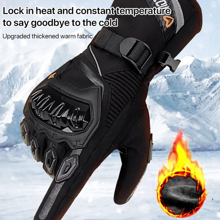 1-Pair MOTOLSG Motorcycle Riding Waterproof Winter Warm Gloves, Size:XXL(Black Blue)