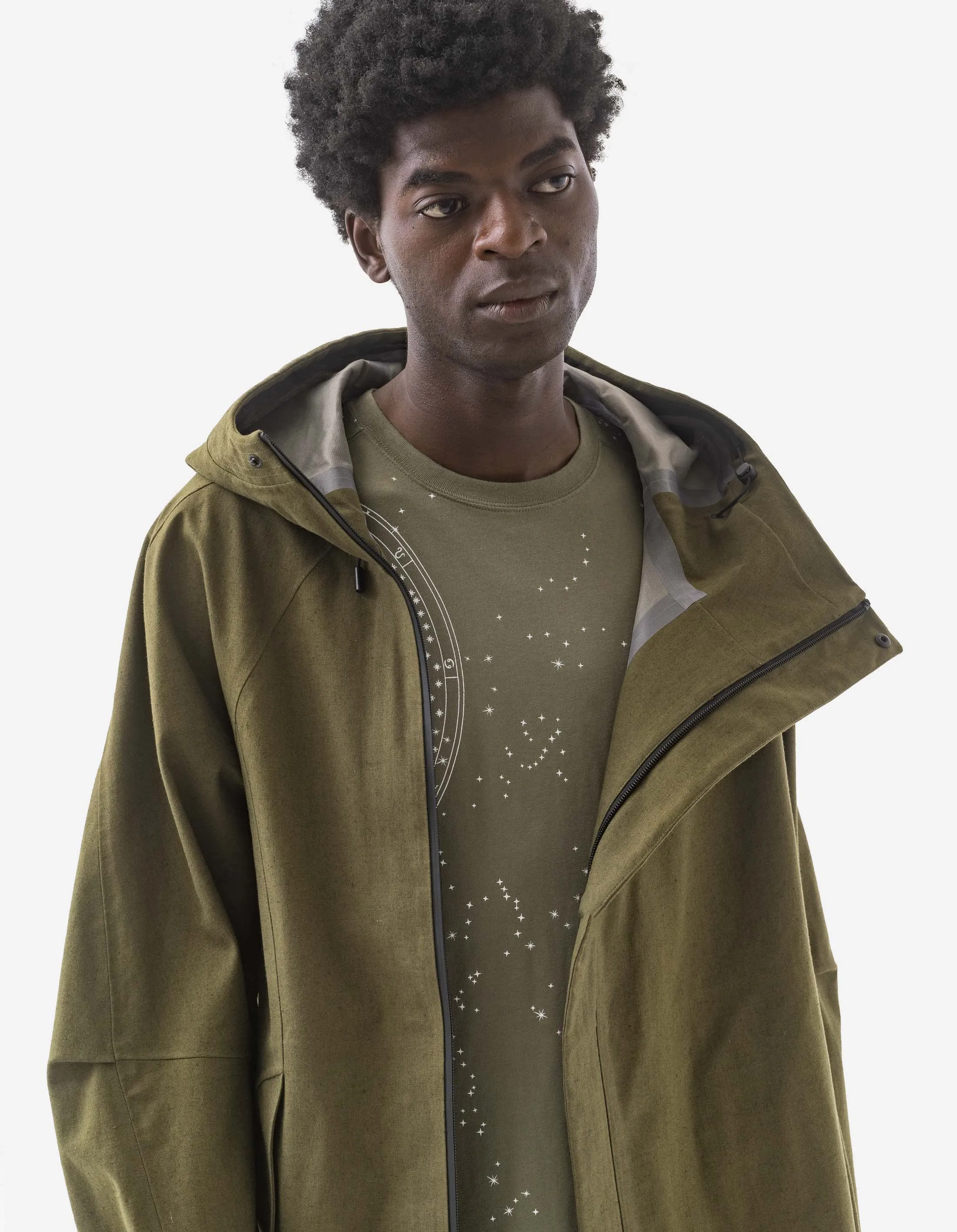 1450 Asym Mid Parka Olive