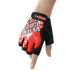 1pair Outdoor Sports Light and Breathable Summer Non-slip Fitness Half-finger Gloves(Red)