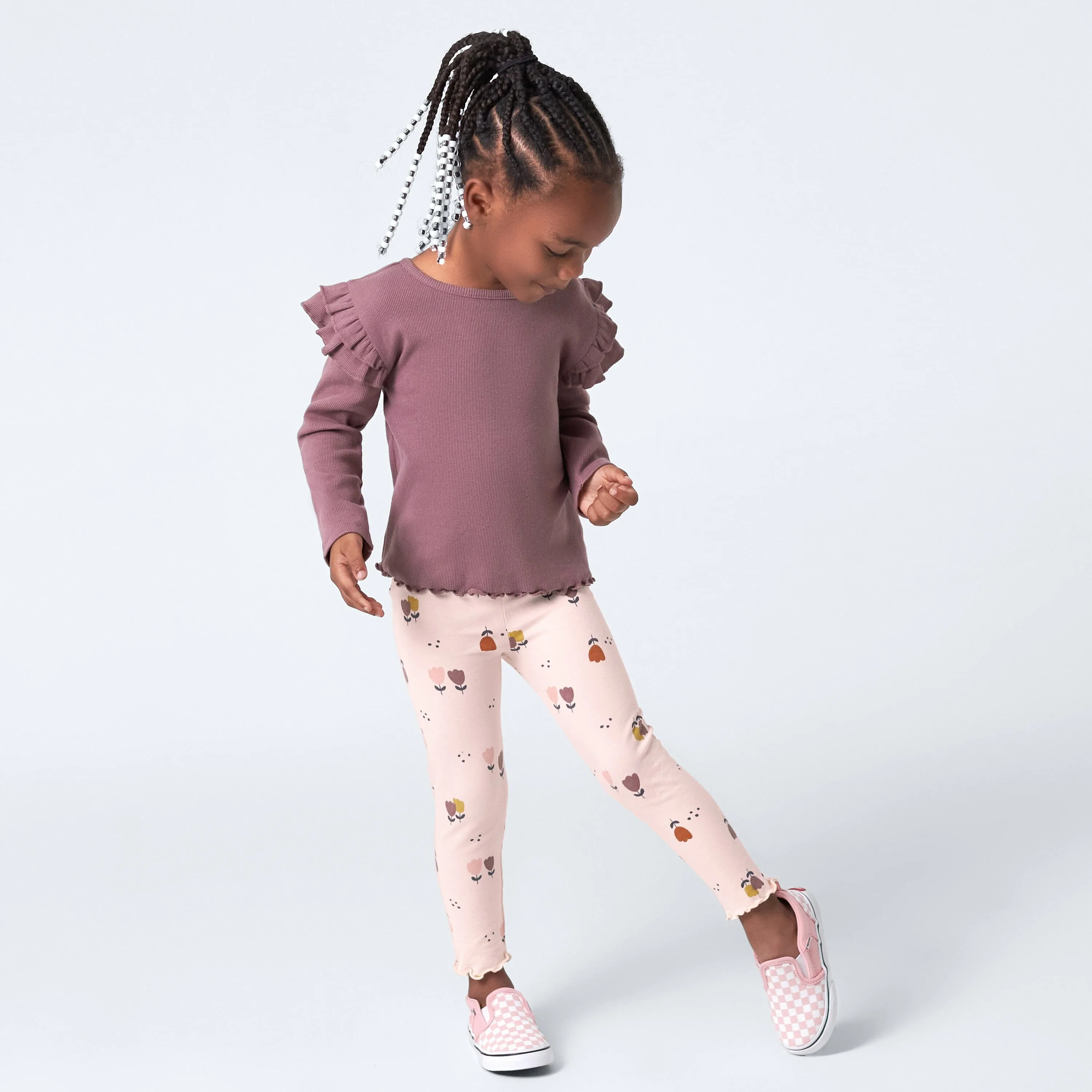 3-Pack Infant & Toddler Girls Burgundy Floral Leggings