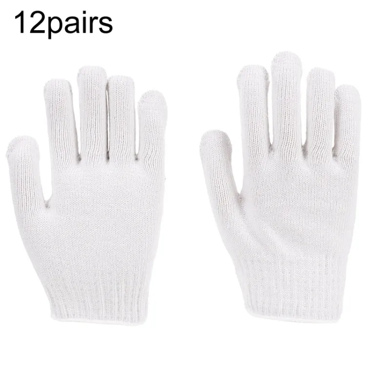 750G 12pairs Labor Protection Wear-Resistant Cotton Gloves Thickened Construction Site Work Gloves