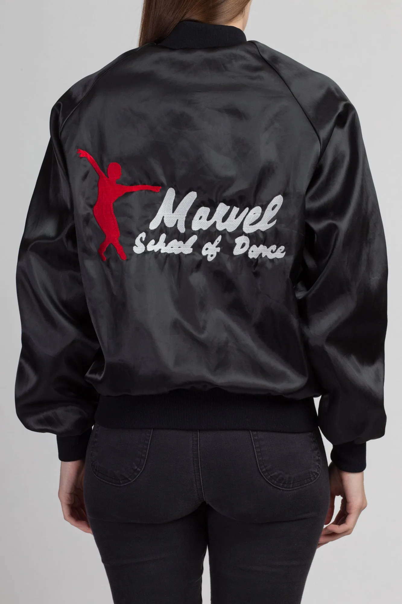 80s Marvel School Of Dance Satin Bomber Jacket - Men's Small