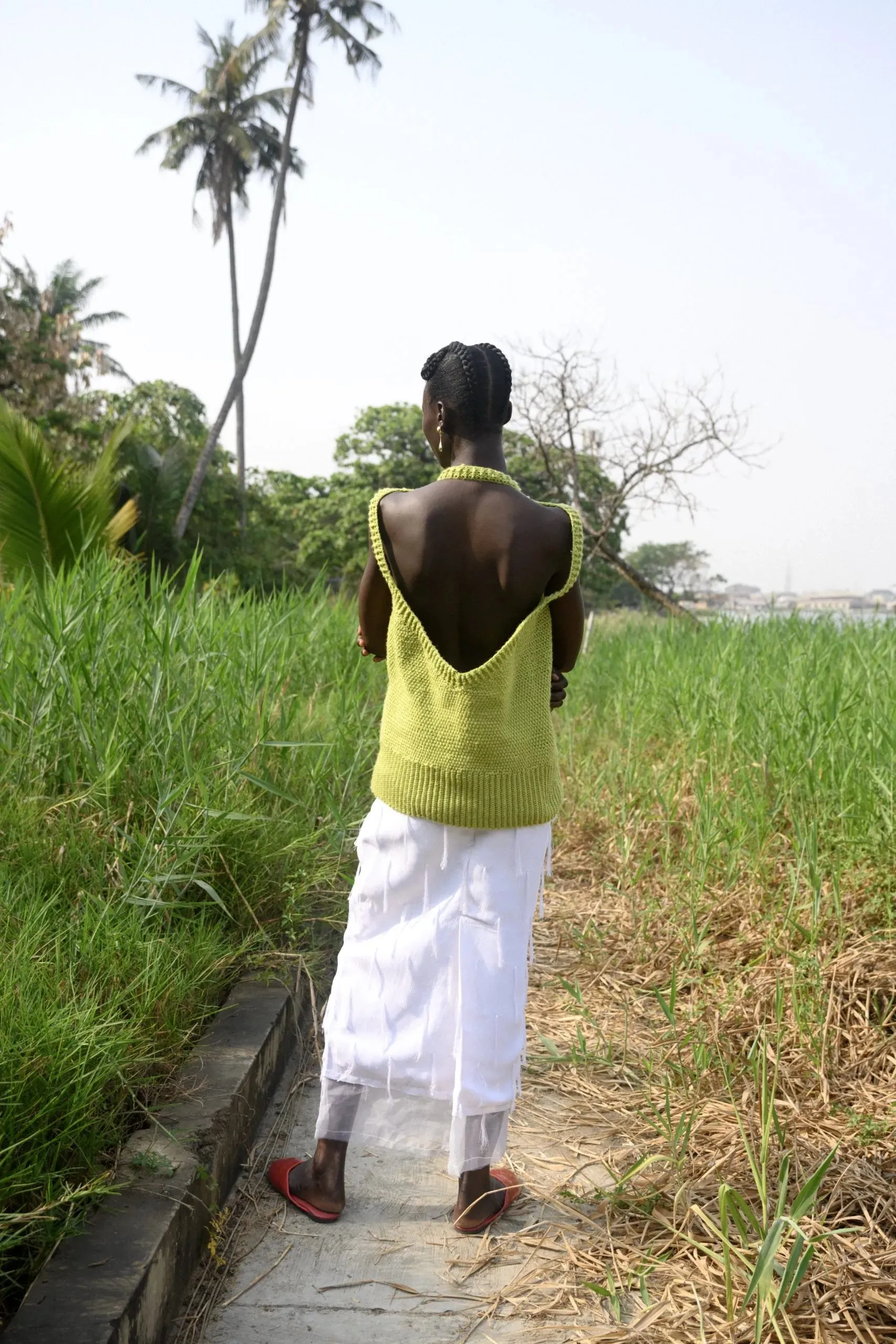 Abiola Olusola Sege Top with Back Crochet Vest