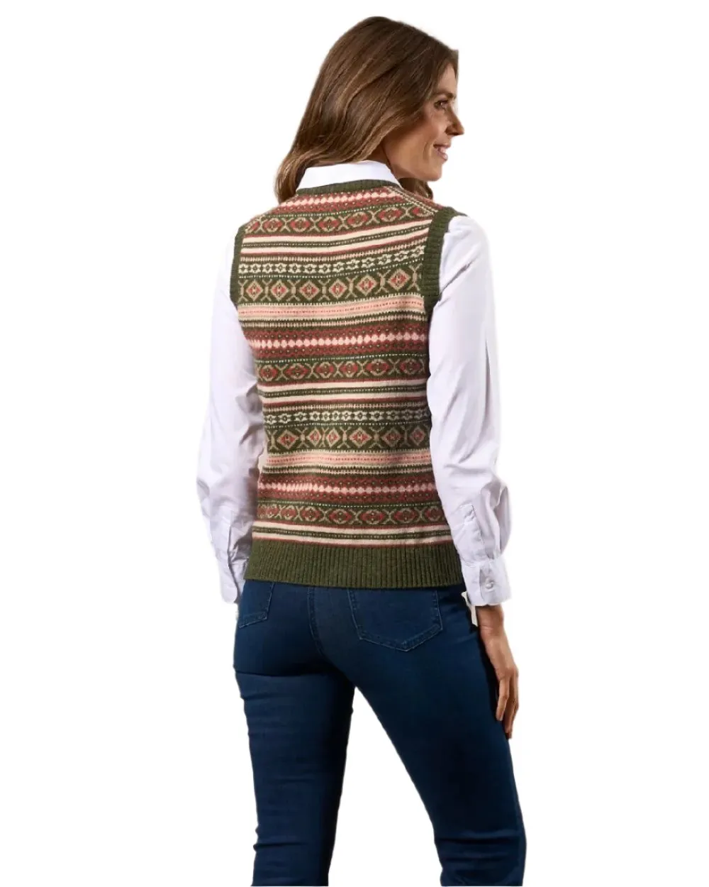 Alan Paine Ladies Amelia Fair Isle Crew Neck Jumper