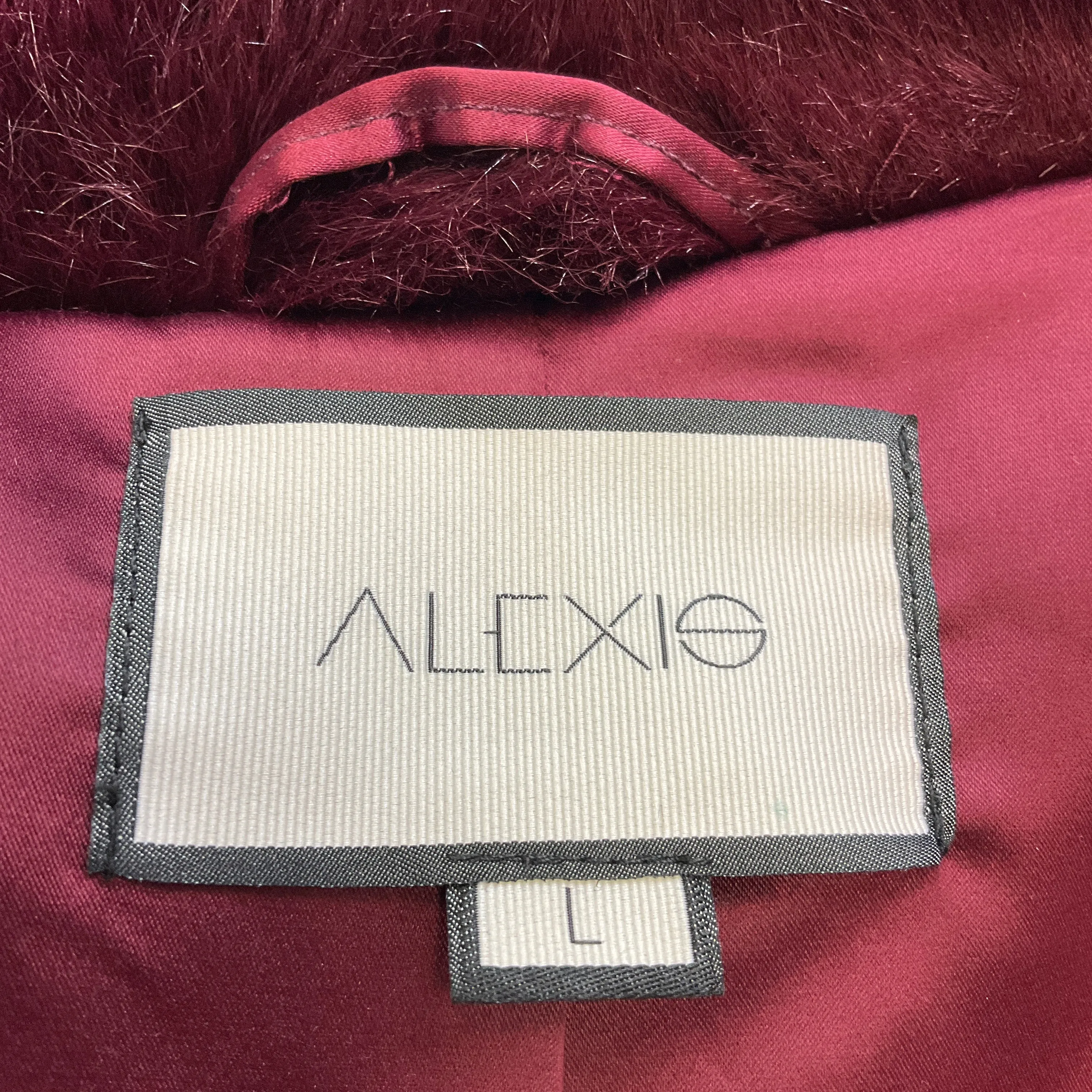 Alexis Burgundy Faux Fur Jacket