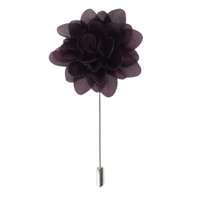 Amour Flower Lapel Pin, Burgundy