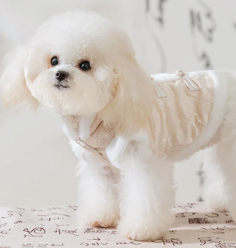 Autumn and winter dog New Year Chinese Tang suit button vest cotton coat medium and large dog Teddy pet clothes