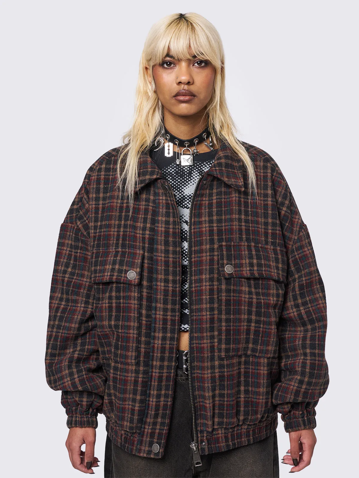 Ava Plaid Bomber Jacket