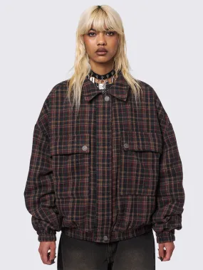 Ava Plaid Bomber Jacket