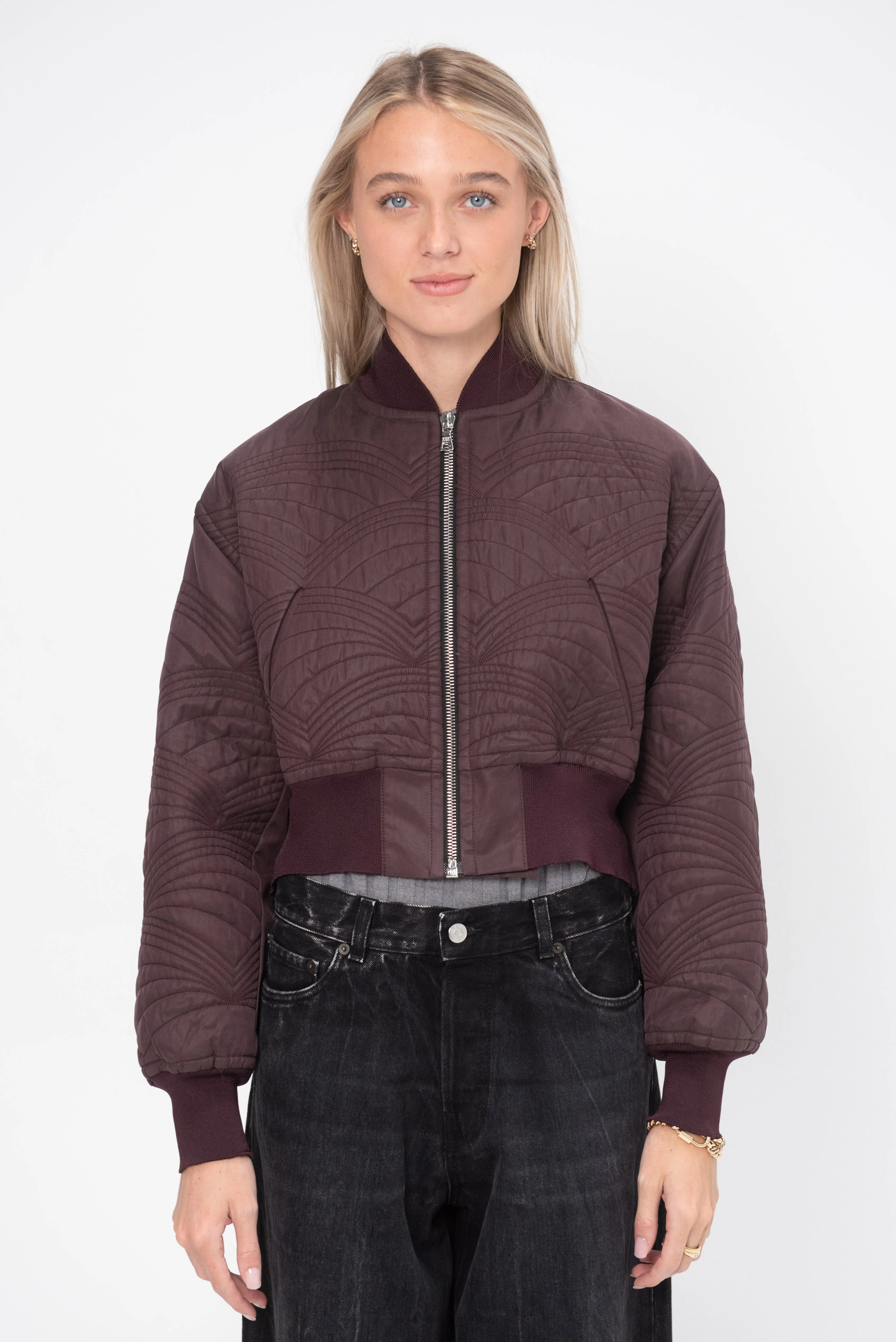 Aviator Bomber Jacket, Burgundy