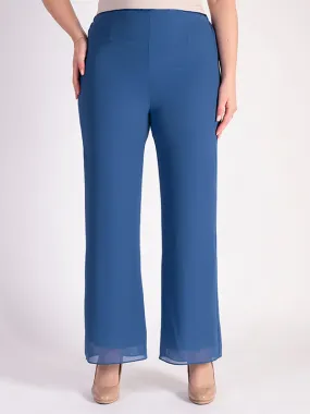 Azure Jersey Lined Chiffon Trousers