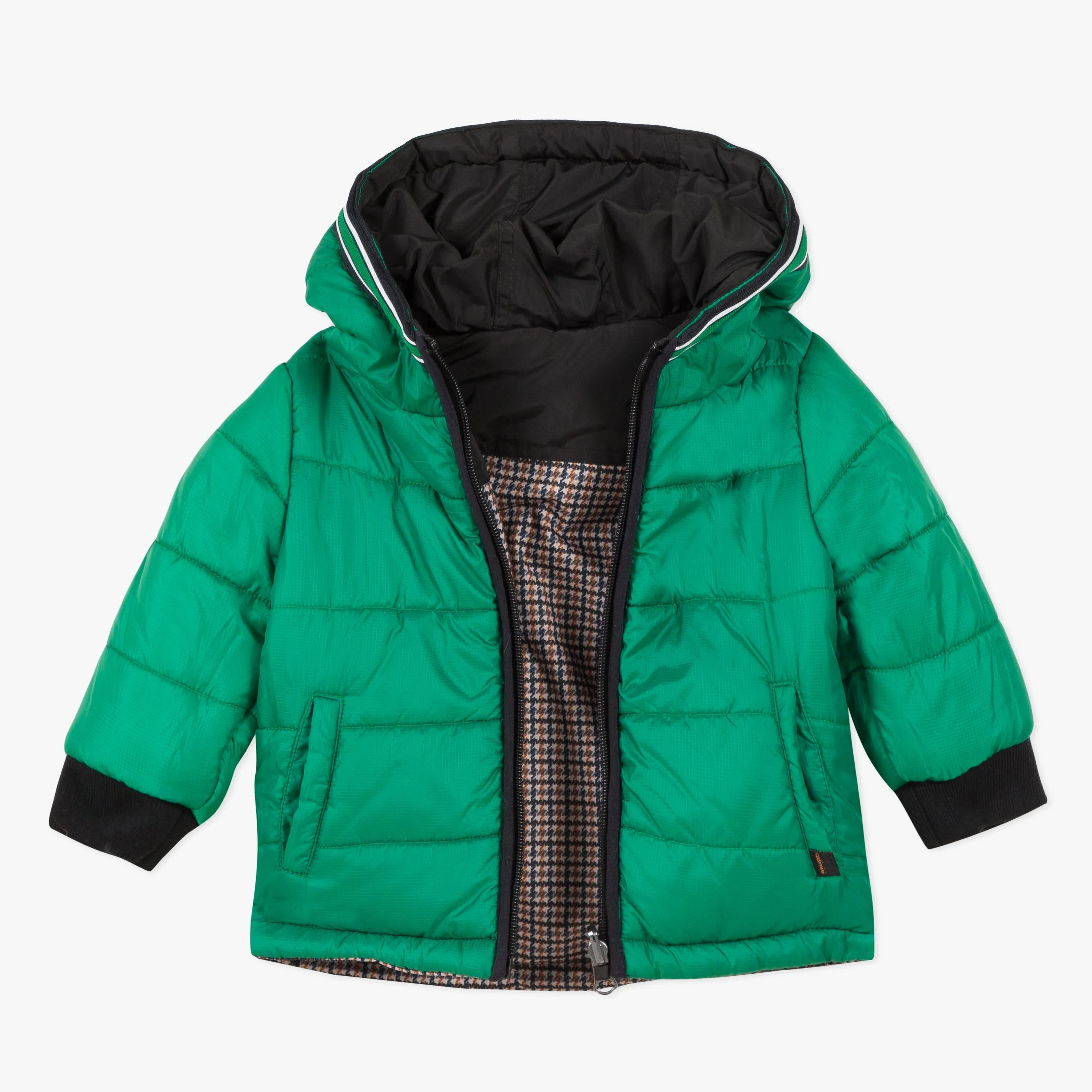 Baby boy reversible moss green parka