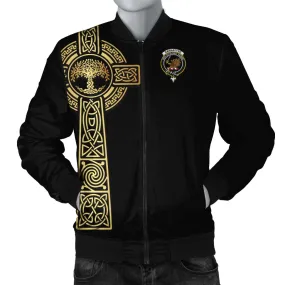 Bannatyne Clan Bomber Jacket with Golden Celtic Tree Of Life