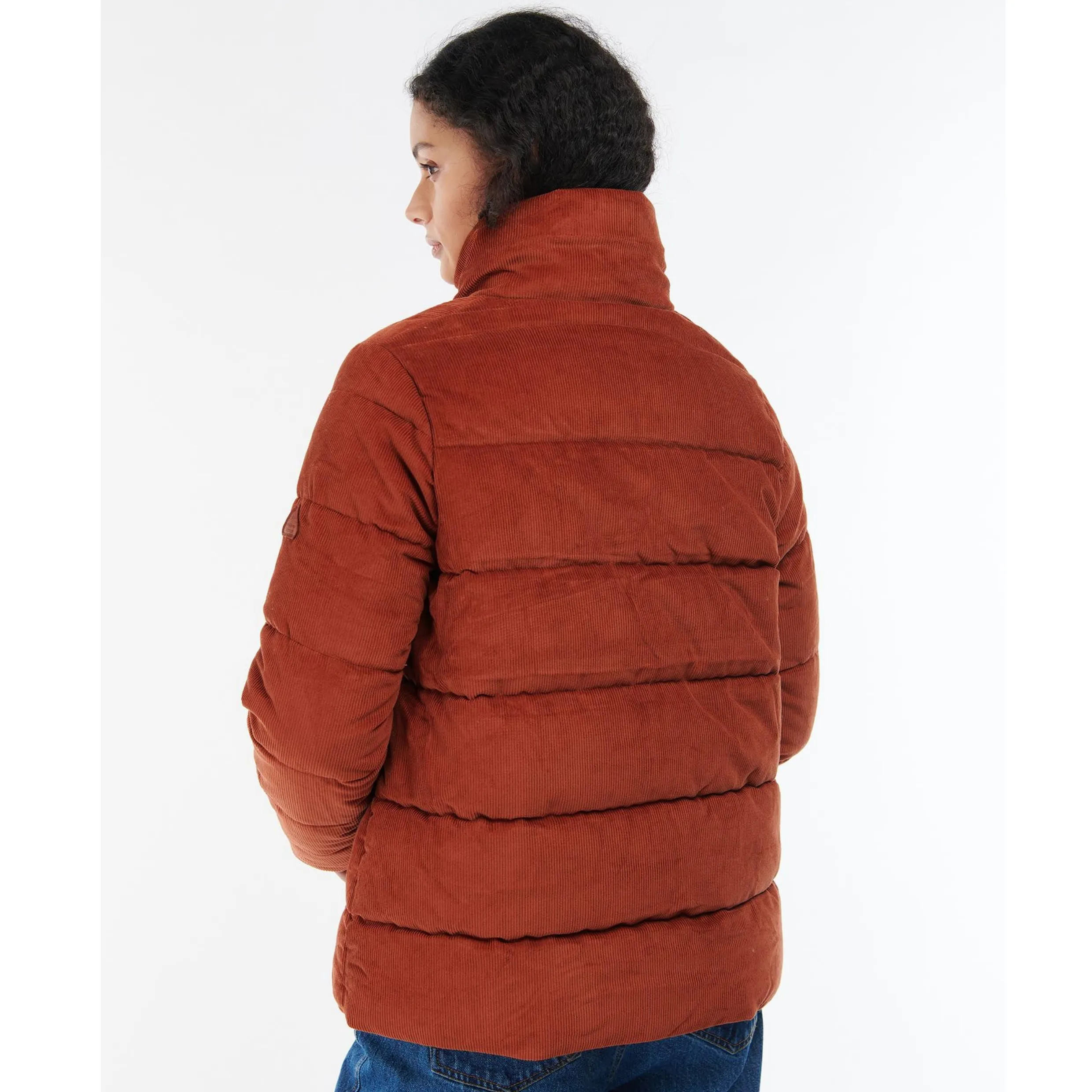 BARBOUR AUBREY CORD QUILT IN ORANGE LQU1536