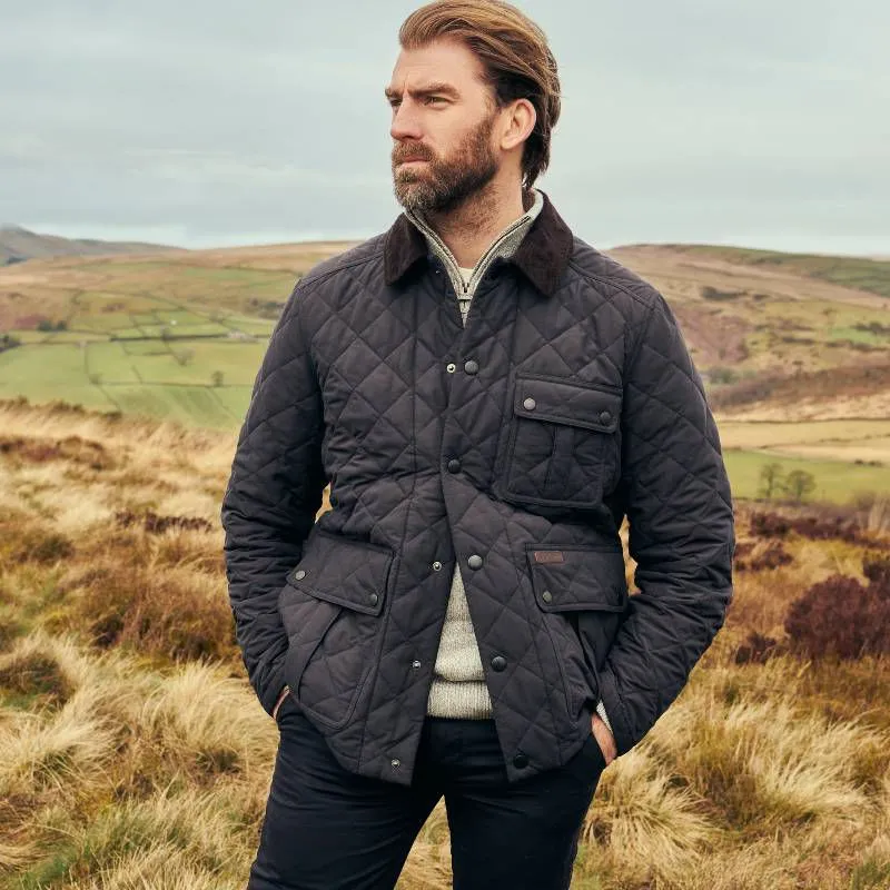 Barbour Horsley Mens Quilt Jacket - Navy/River Birch Tartan