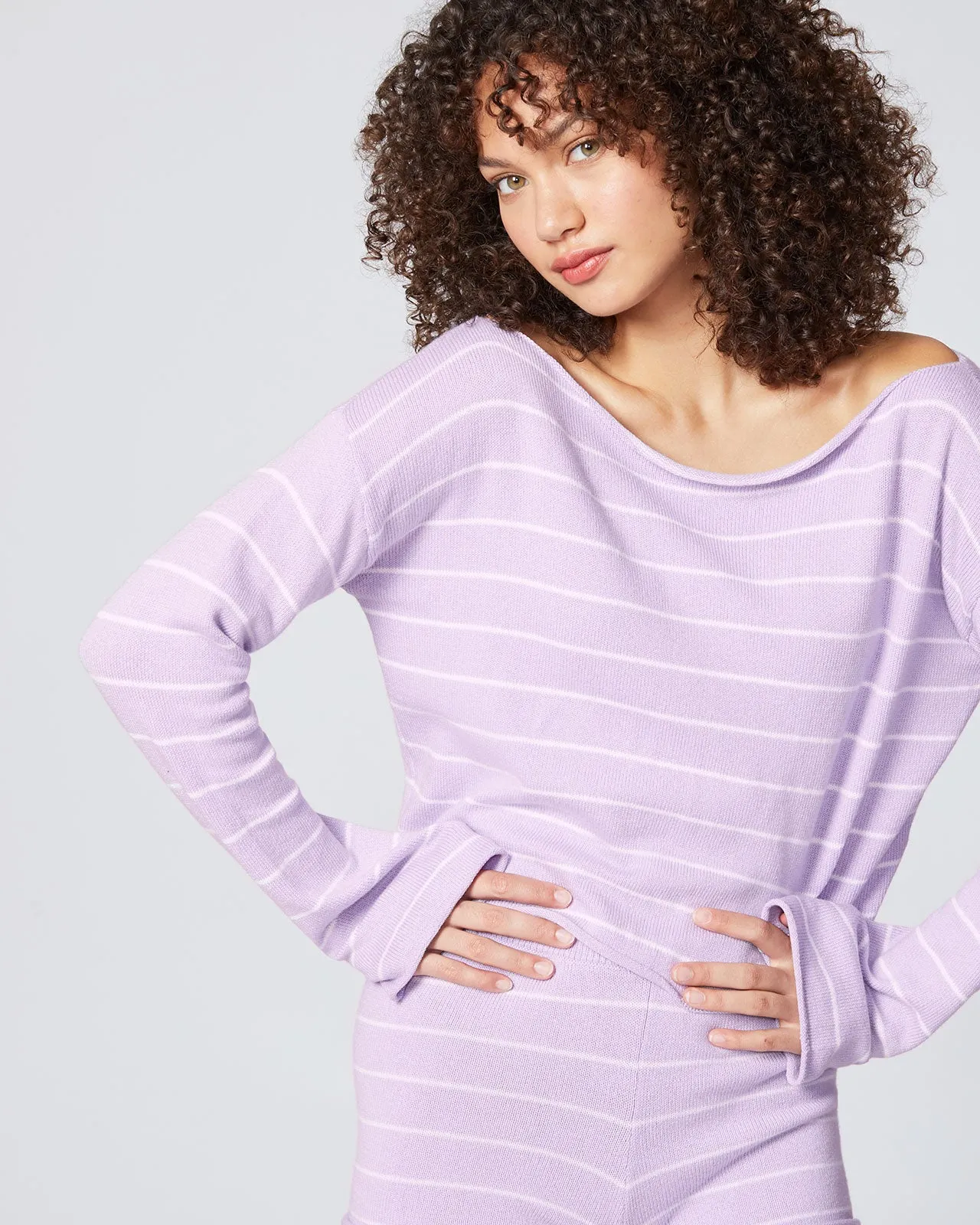 Barre Off-Shoulder Pullover