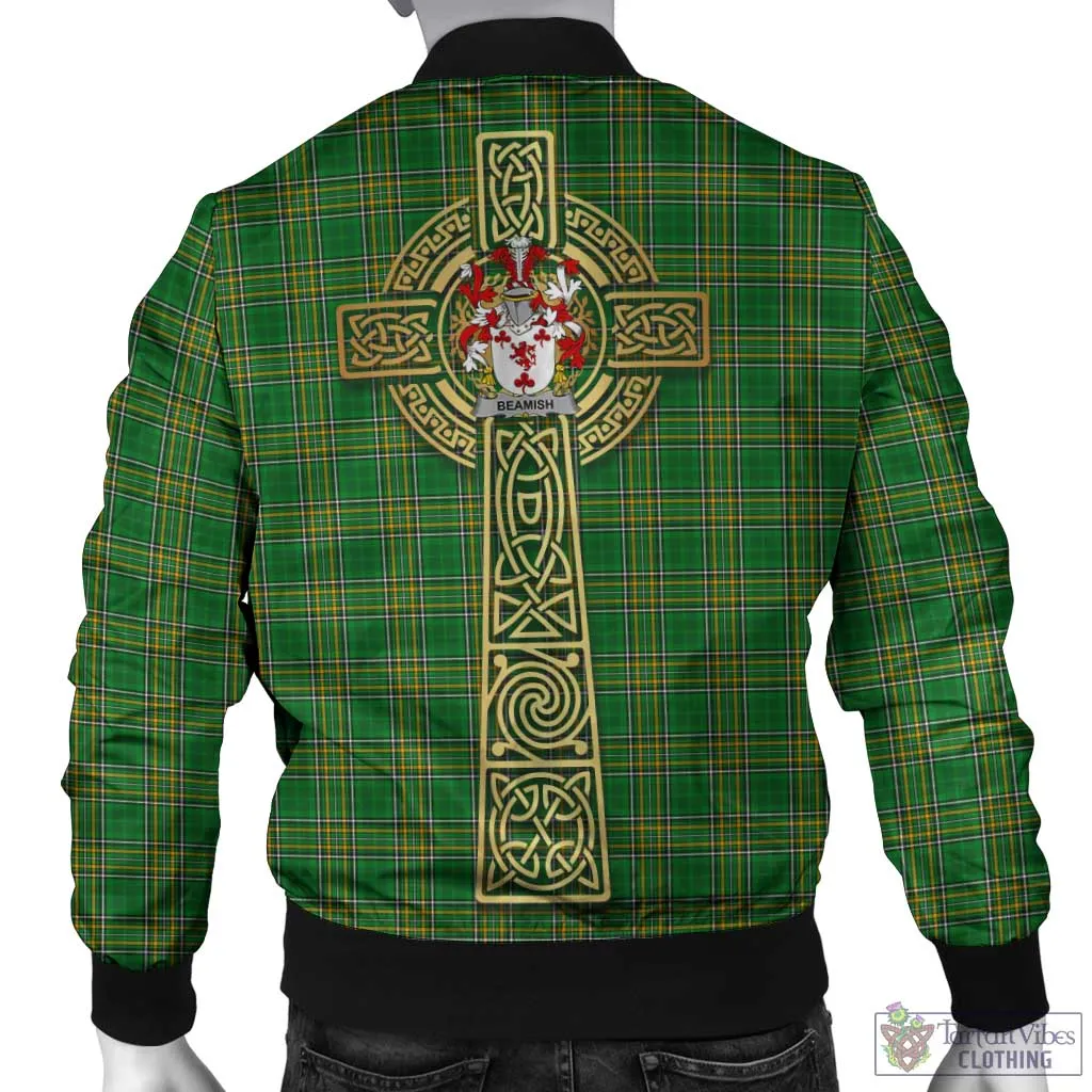 Beamish Irish Clan Tartan Bomber Jacket with Coat of Arms Celtic Tree of Life Style