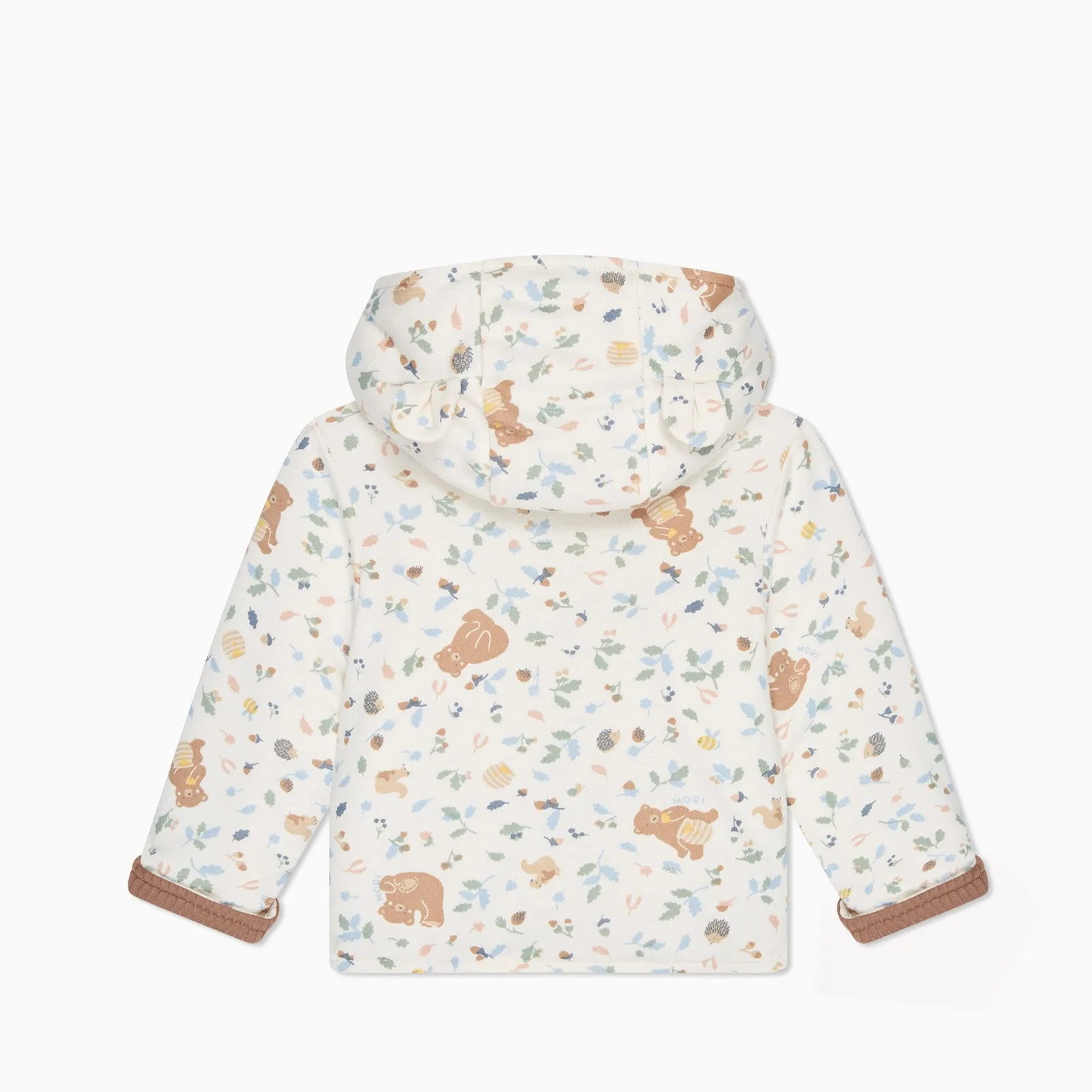 Bear Print Reversible Hooded Jacket