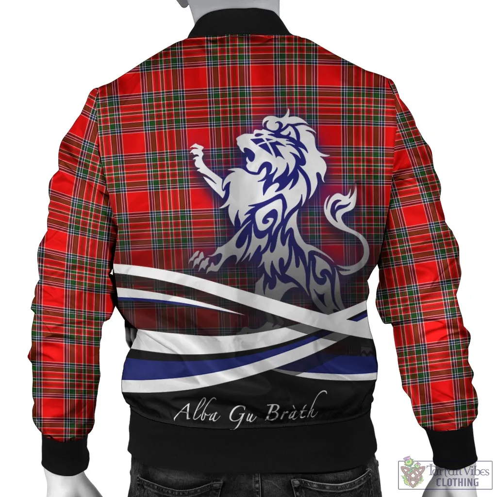 Binning Tartan Bomber Jacket with Alba Gu Brath Regal Lion Emblem