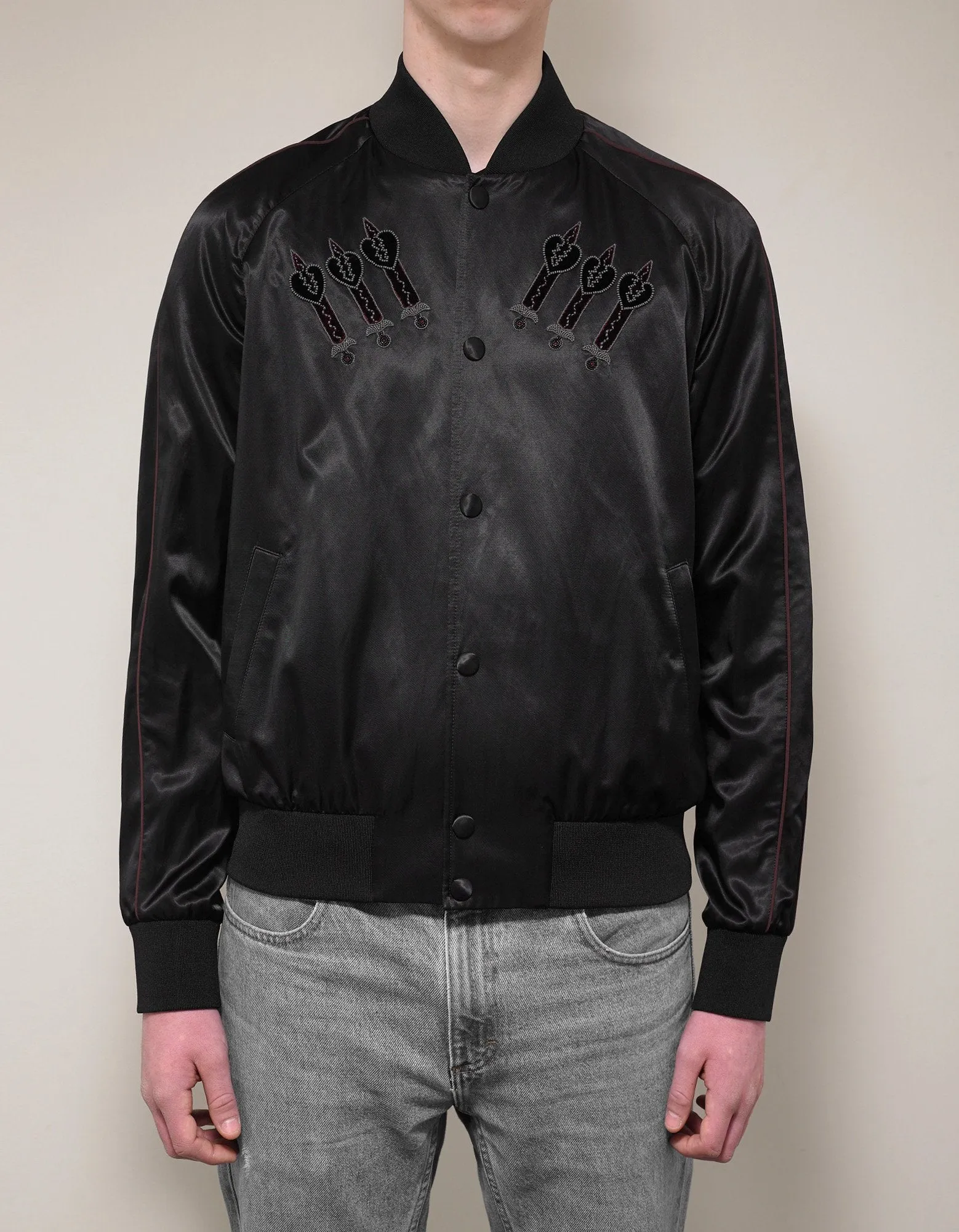 Black Loveblade Embroidery Souvenir Jacket