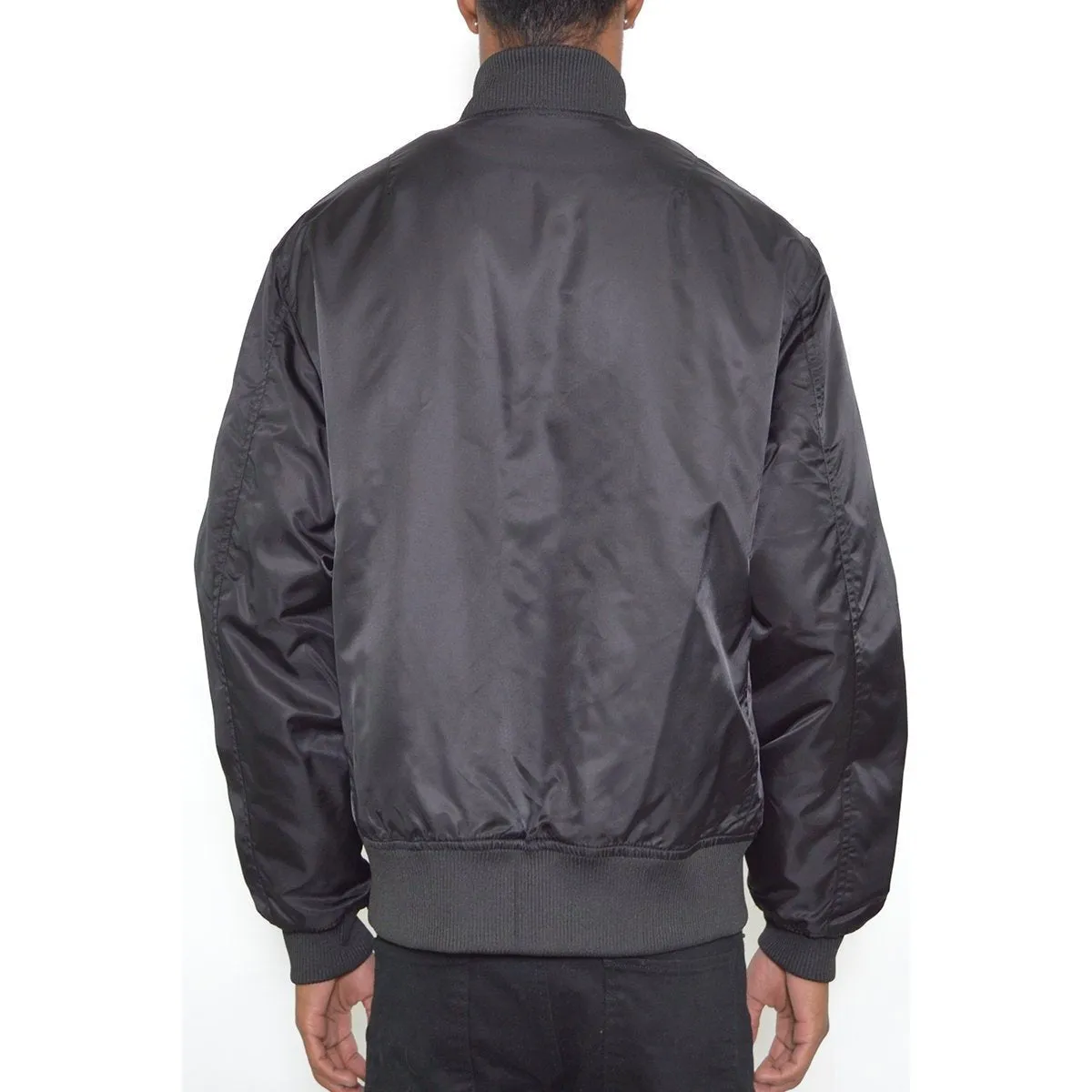 Black Padded Bomber Jacket