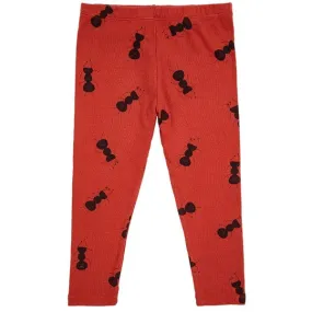 Bobo Choses Baby Ant All Over Leggings Burgundy Red