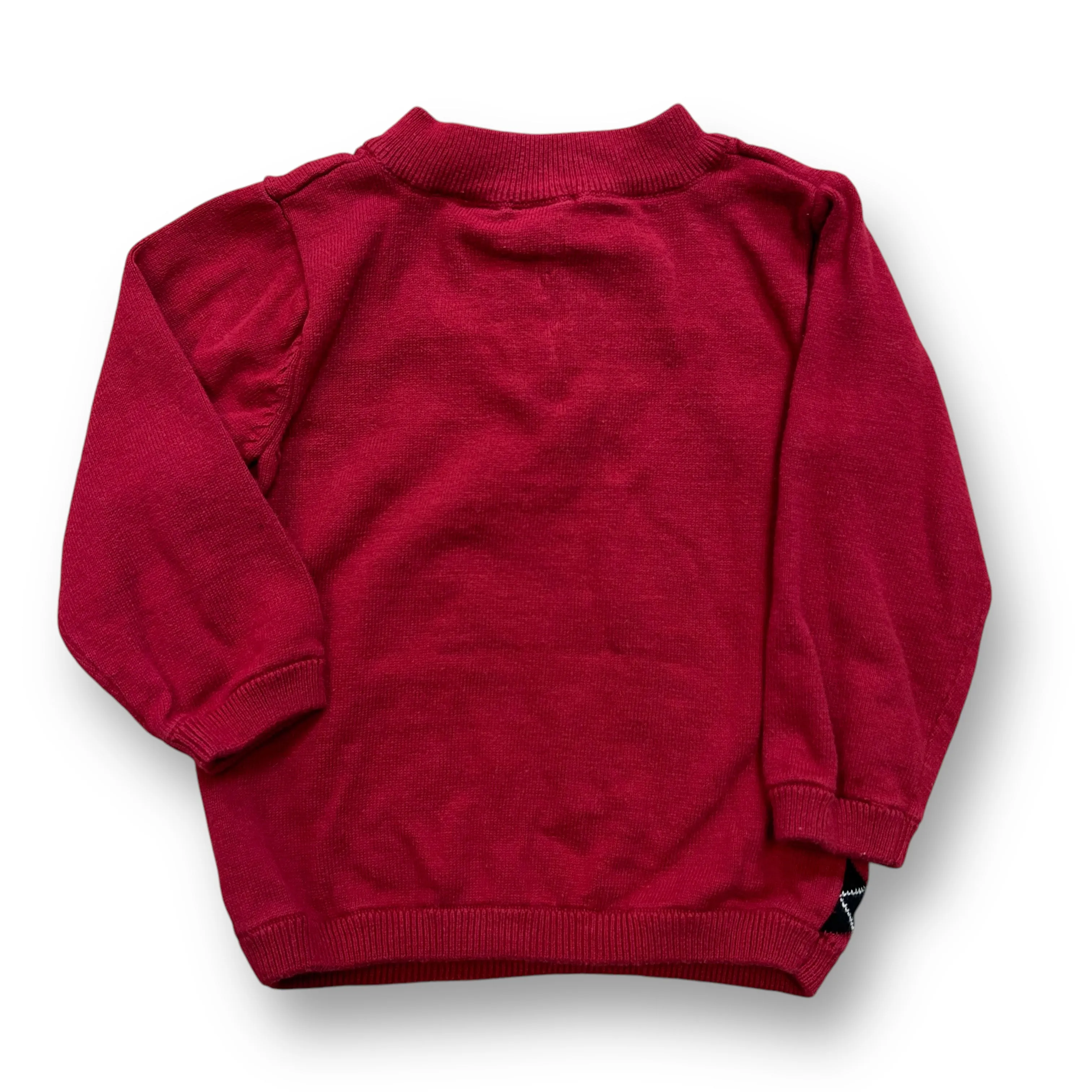 Boys Cuddle Bear Size 12 Months Dark Red Quarter Zip Knit Pullover