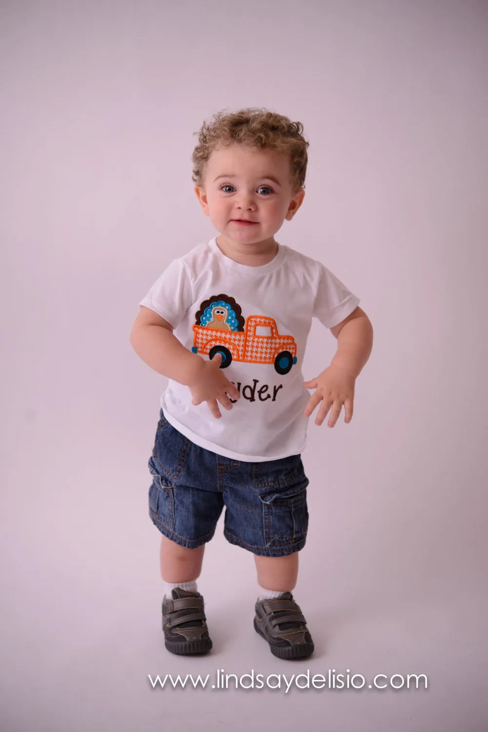 Boys Thanksgiving Turkey bodysuit or Shirt - Turkey shirt for babies, toddler, and children -- Pick Up truck Thanksgiving Shirt