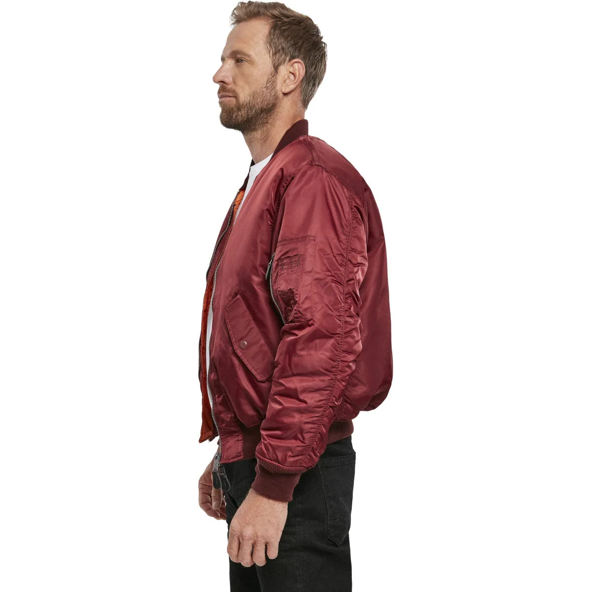 Brandit MA1 Bomber Flight Jacket Burgundy