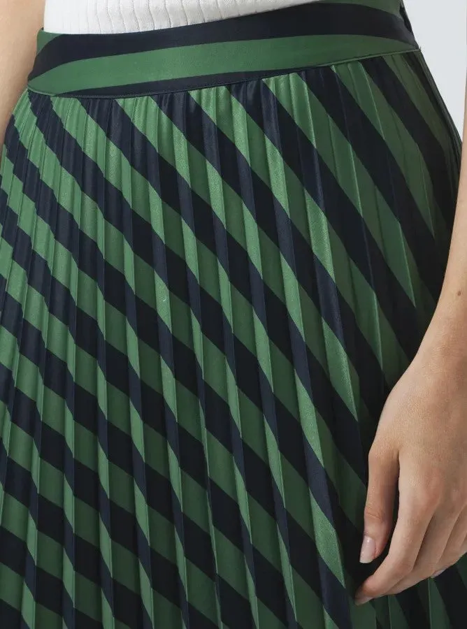 Brigette Skirt - Navy & Green Stripe