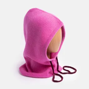 Bright Pink Cashmere Balaclava Hood