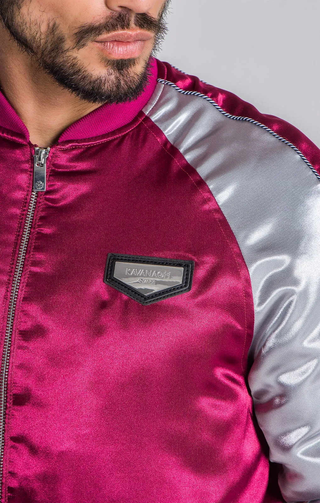 Burgundy Reverse Bomber Jacket