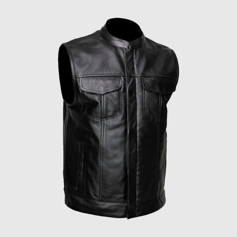 Buy Best Quality Street & Steel Redwood Men Biker Leather Vest