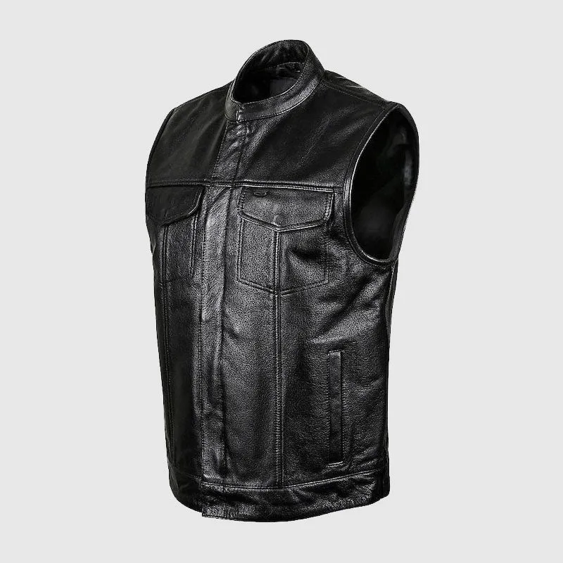 Buy Best Quality Street & Steel Redwood Men Biker Leather Vest