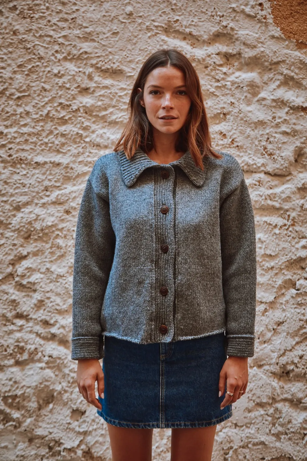 CALAMITY Knit Jacket in Merino Wool - Ash Grey