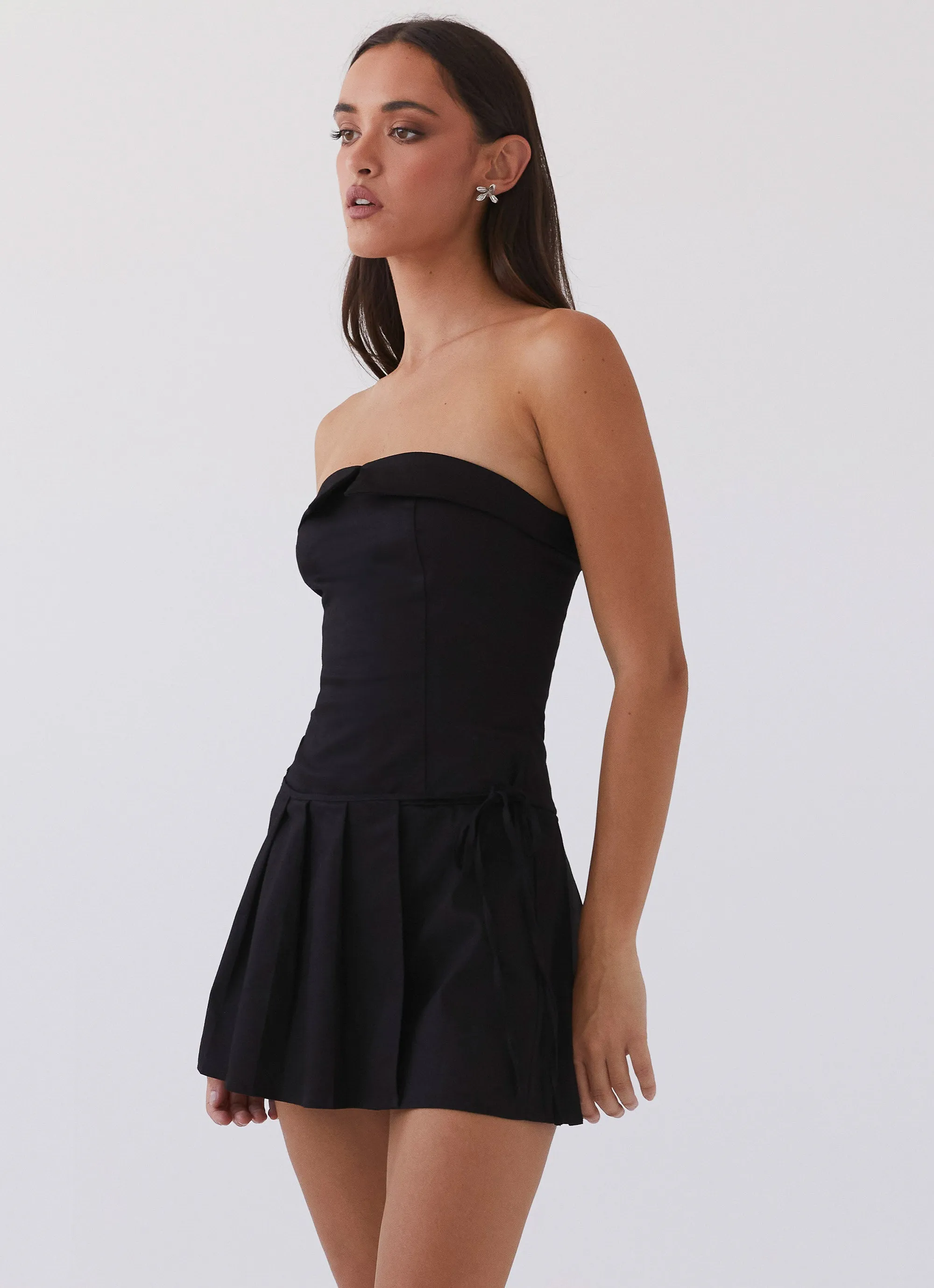 Calling The Shots Mini Dress - Black