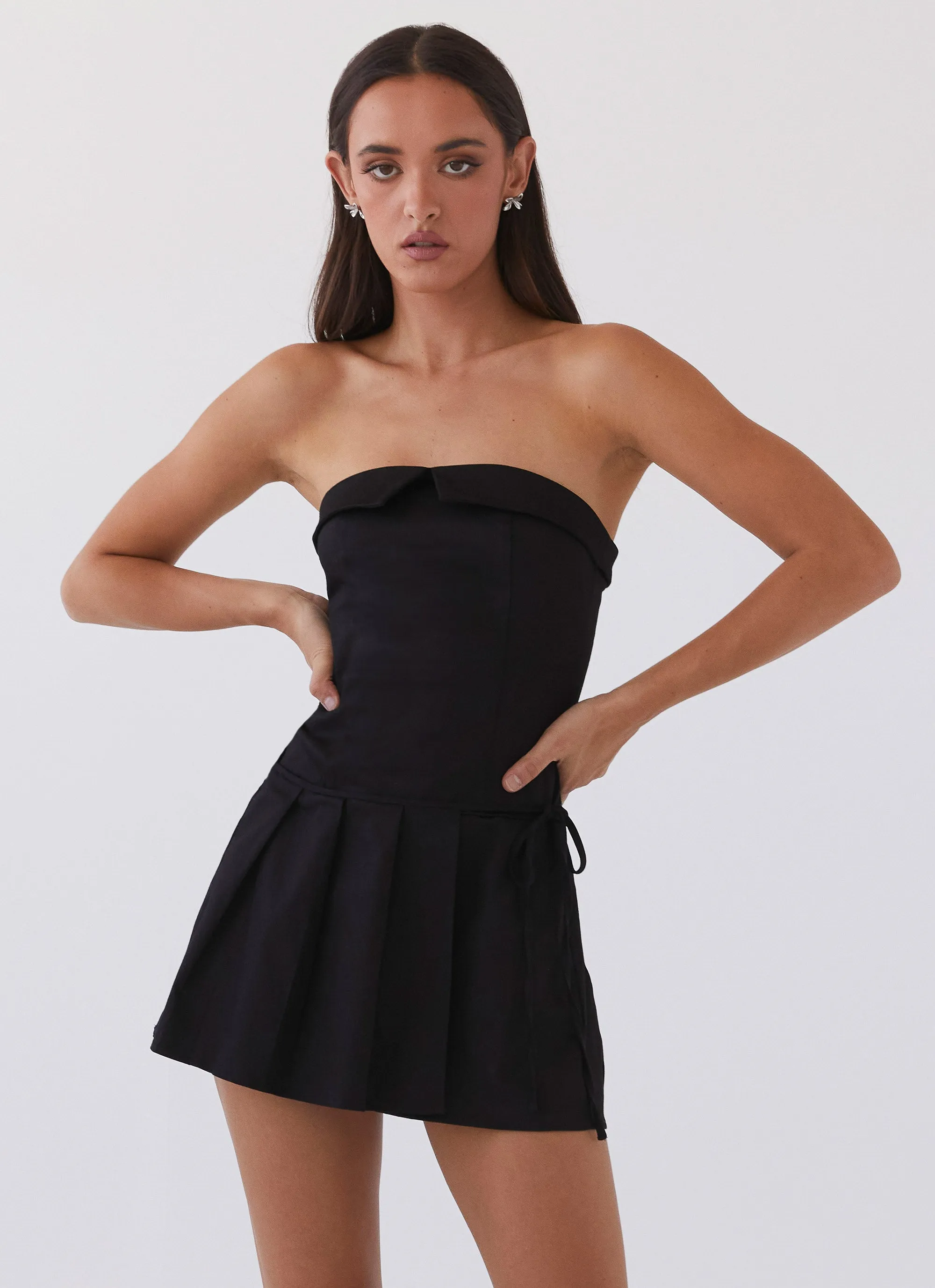 Calling The Shots Mini Dress - Black