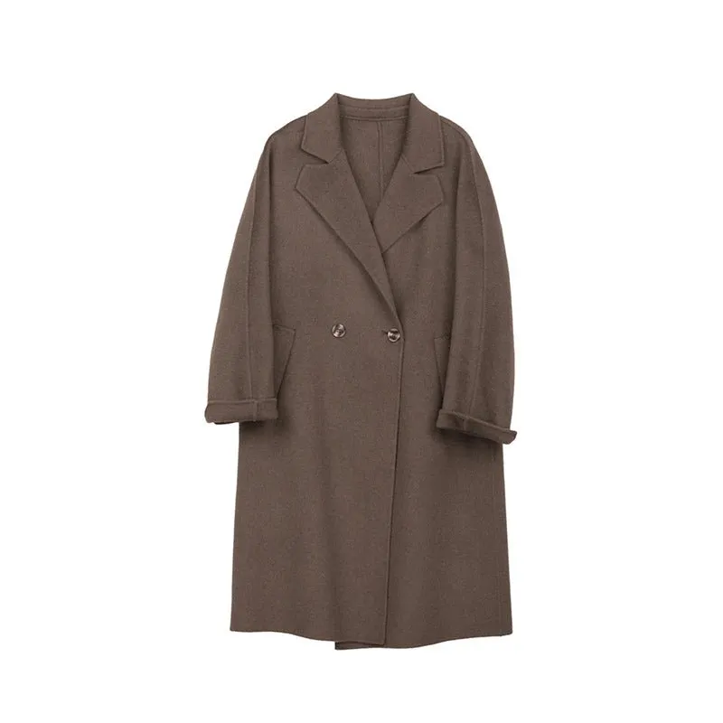 Camel Long Wool Coats