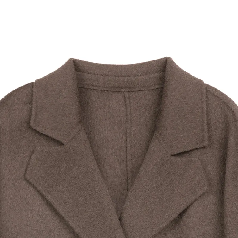 Camel Long Wool Coats