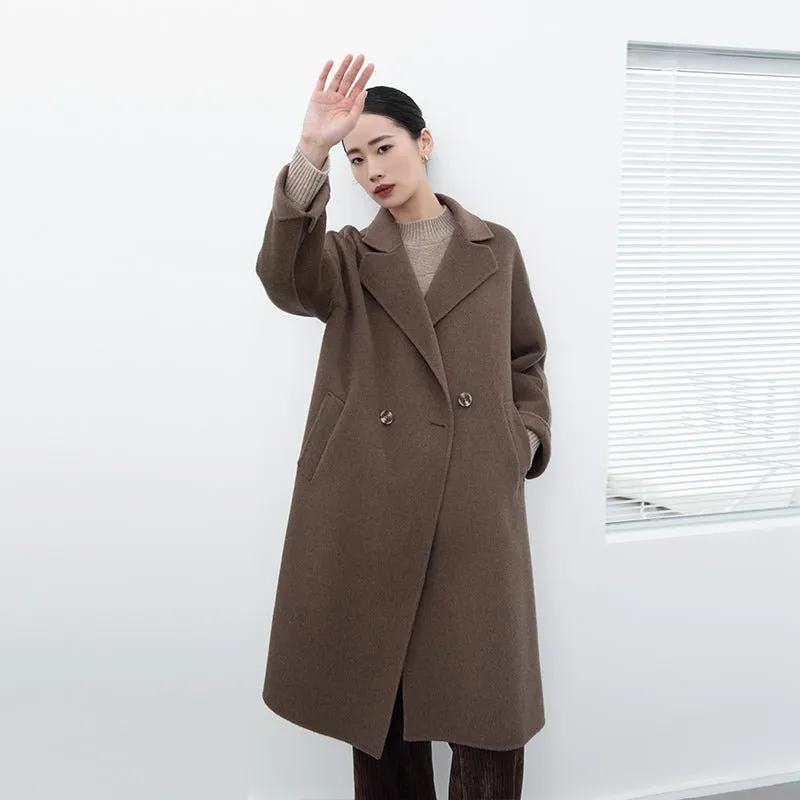 Camel Long Wool Coats