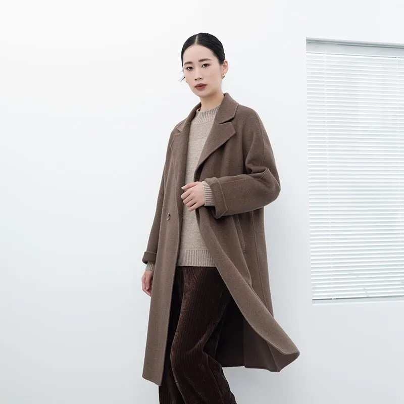 Camel Long Wool Coats