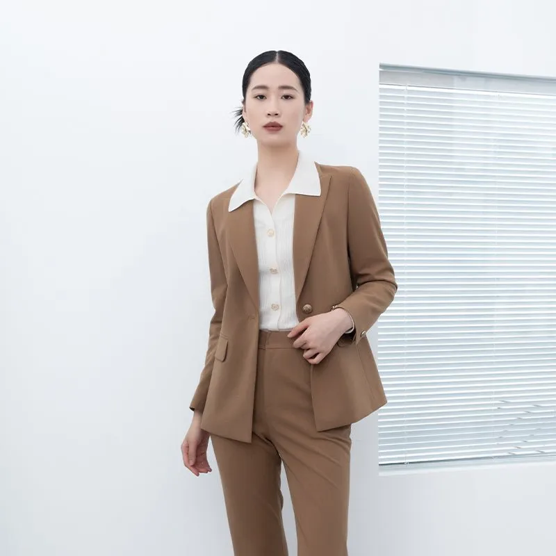 Camel Suit Blazer One Button