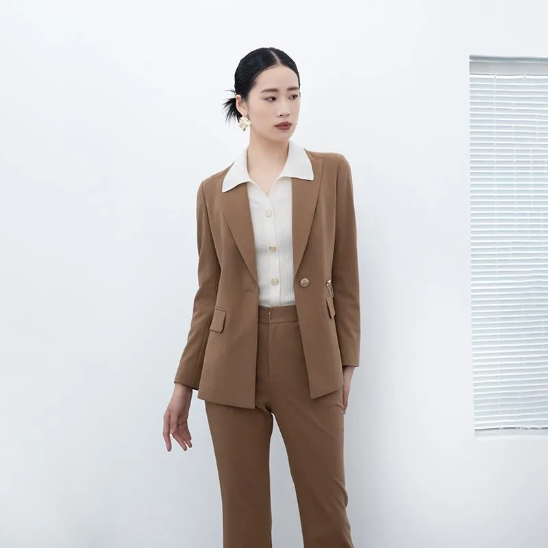 Camel Suit Blazer One Button