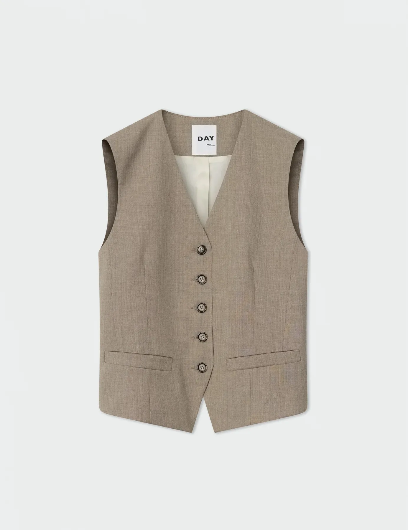 Carol Beige Wool Blend Waistcoat