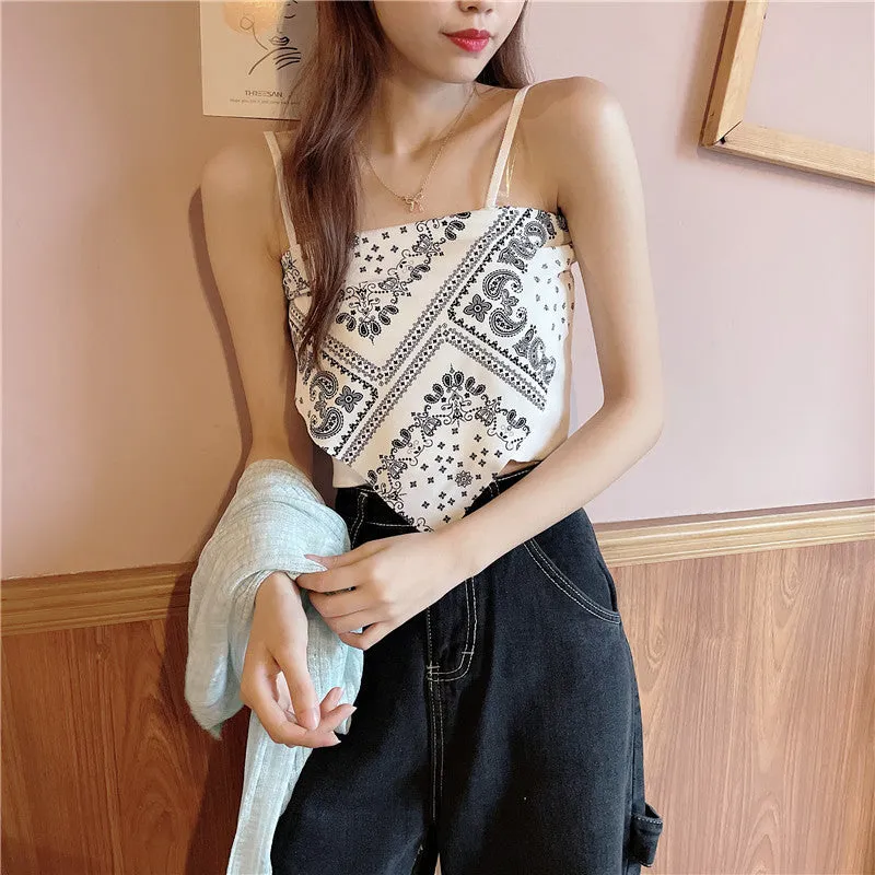 Cashew flower irregular camisole female wearing beauty back bottom inside with chest pad top underwear woman