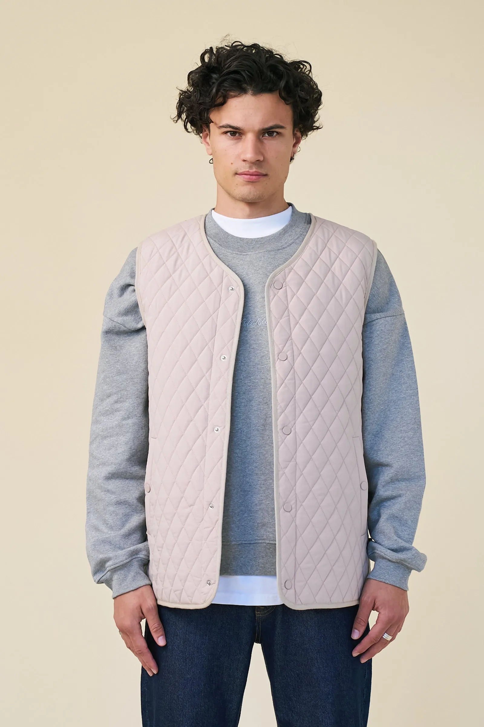 CHELSEA QUILTED VEST - SAND