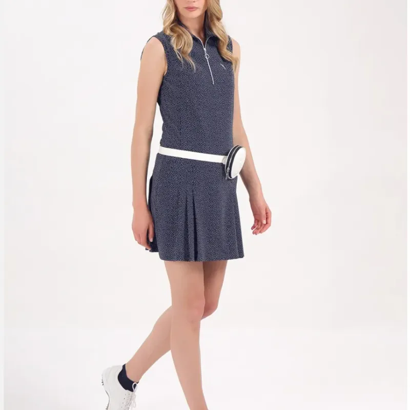 Chervò Jully S/L Polo Dress - Navy Print