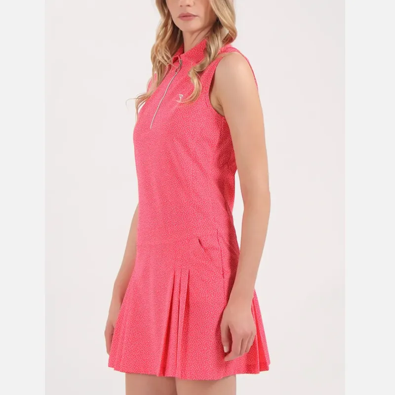 Chervò Jully S/L Polo Dress - Pink Print