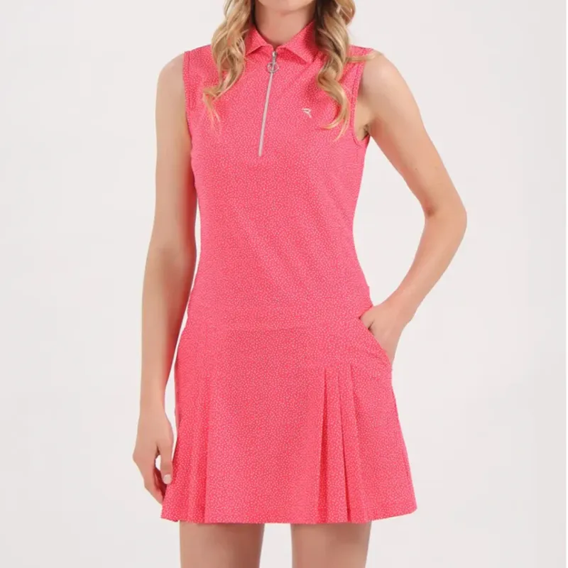 Chervò Jully S/L Polo Dress - Pink Print